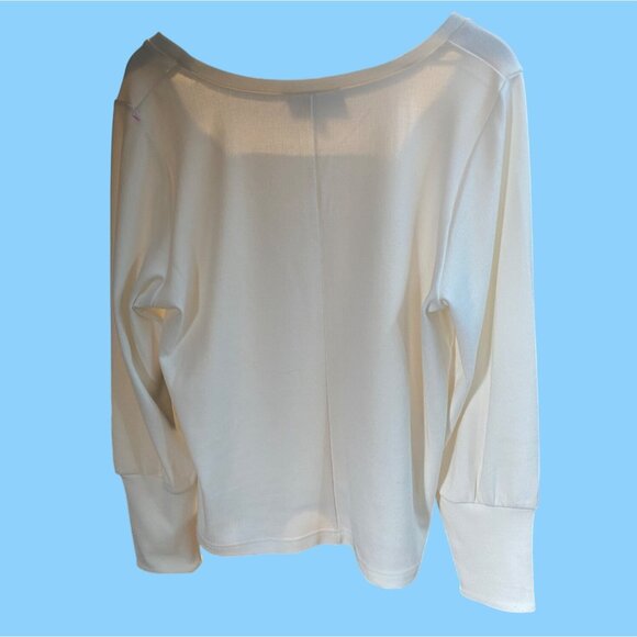 Eloquii Womens Off-White Long Sleeve sweatshirt Size 18/20 - Picture 6 of 6